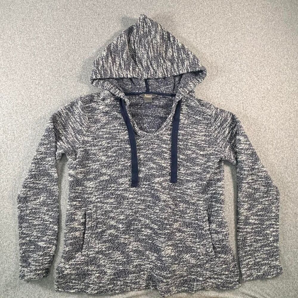 Cozy Cabin Gray Marled Hooded Pullover Sweater Natural Reflections Women’s M